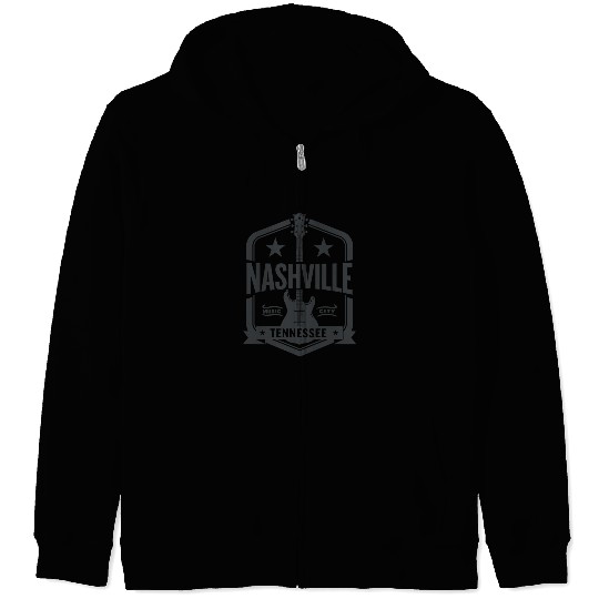 Nashville Music City Guitar Tennessee Zip Hoodies