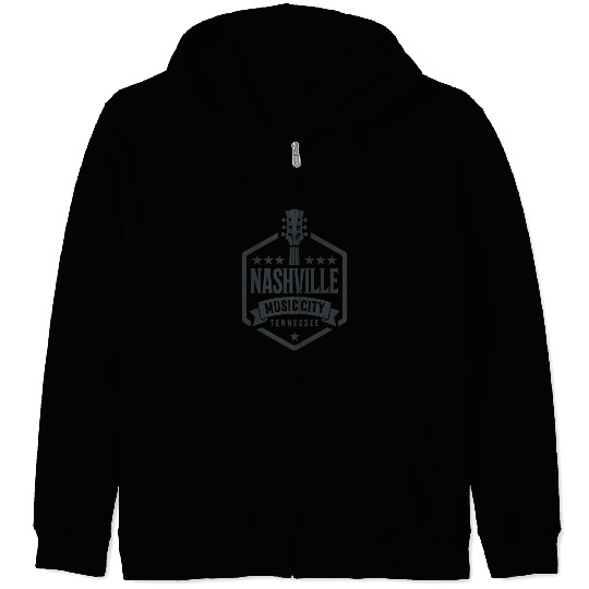 Nashville Music City Guitar Tennessee Zip Hoodies