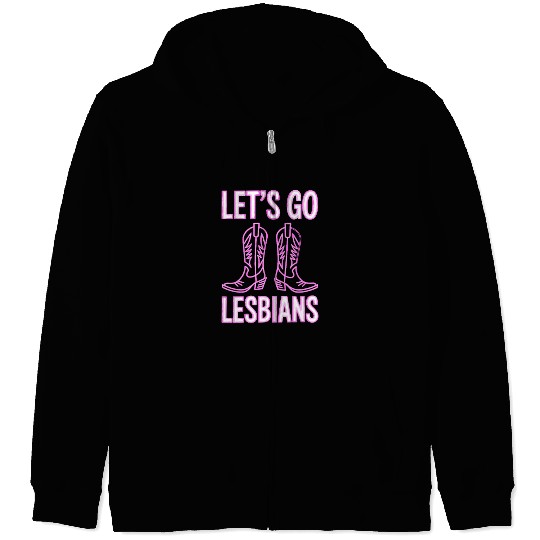 Let’s Go Lesbians Subtle Lesbian Pride Zip Hoodies
