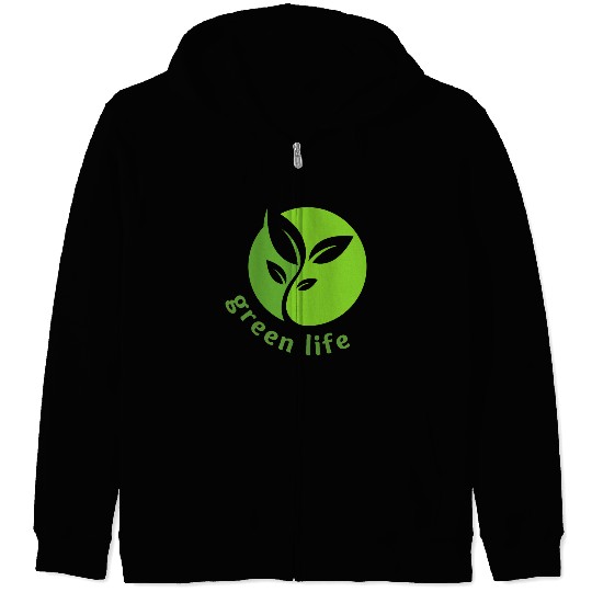Green Life – Eco-Friendly Nature Leaf Zip Hoodies