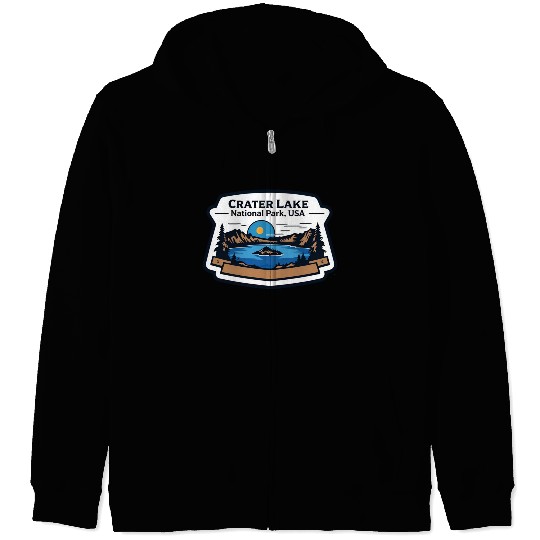 Crater Lake National Park Southern Oregon USA Logo Zip Hoodies
