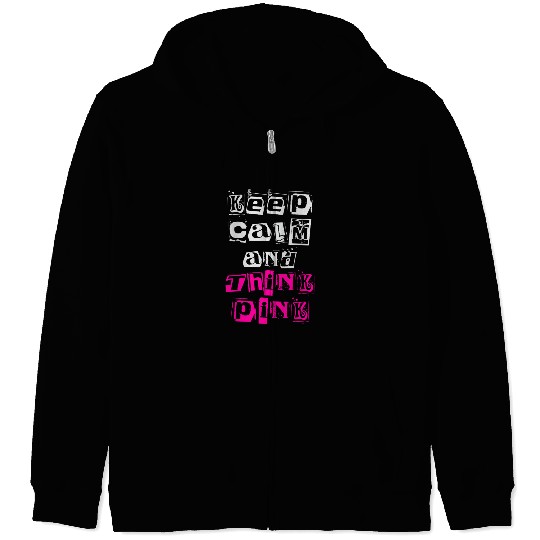 Keep Calm And Pink Breast Cancer Awareness Zip Hoodies