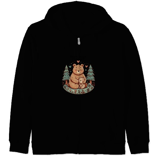 Mama Bear Love – Cute Forest Hug Art Zip Hoodies