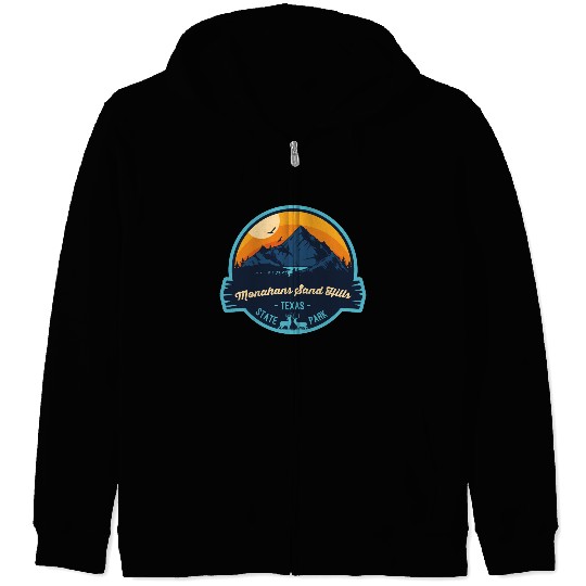 Monahans Sand Hills State Park Camping Texas Badge Zip Hoodies
