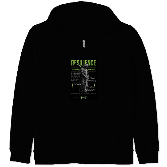 Resilience Angel – Neon Motivational Art Zip Hoodies