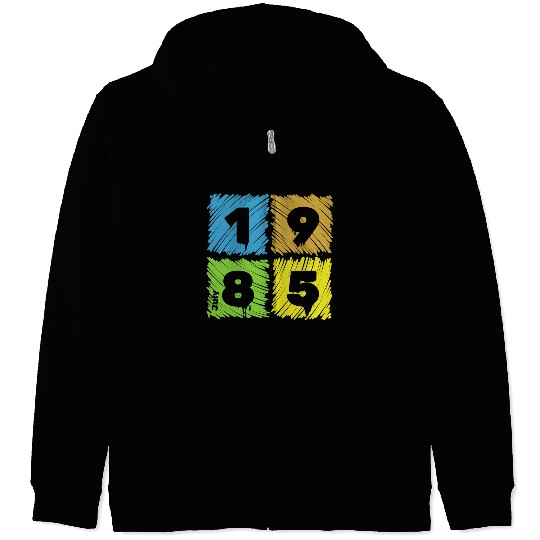 40th birthday Colorful Patches since 07/1985 Zip Hoodies