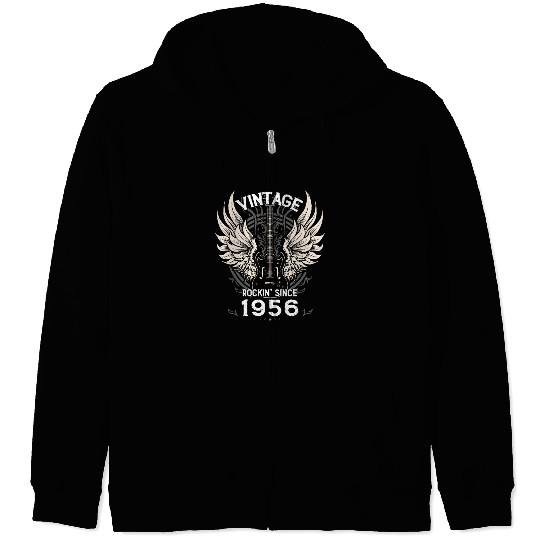 Vintage Rockin' Since 1956, 69 Years of Legendary Zip Hoodies