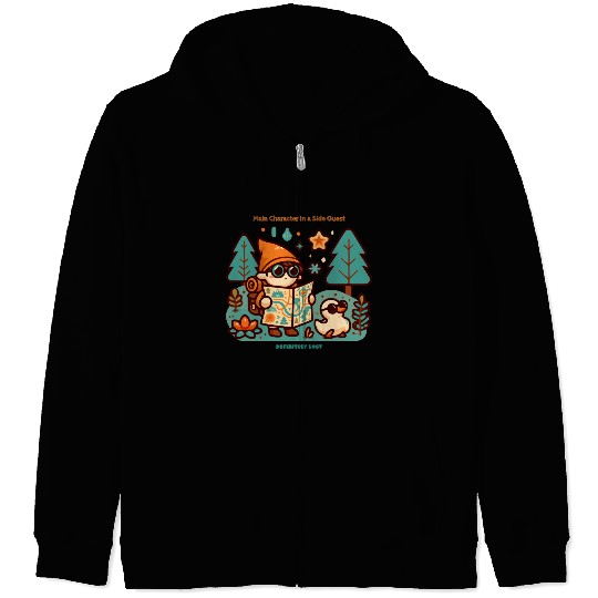 Main Character in a Side Quest Zip Hoodies