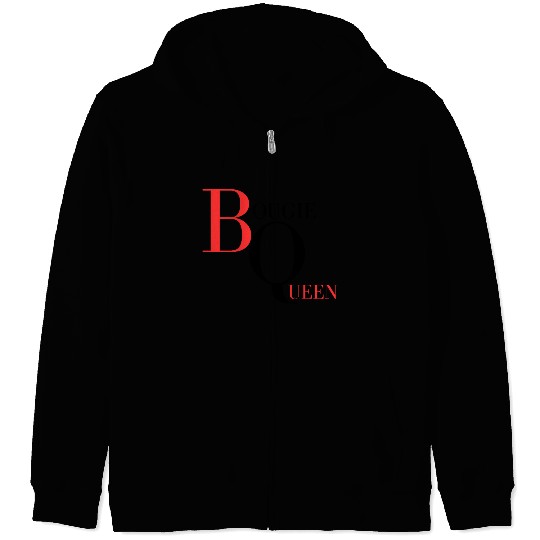 Bougie Queen Red&Black Zip Hoodies