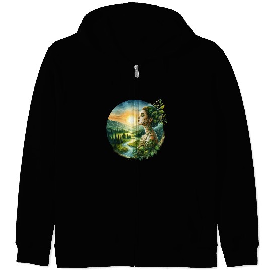 Nature Empress Graphic Zip Hoodies