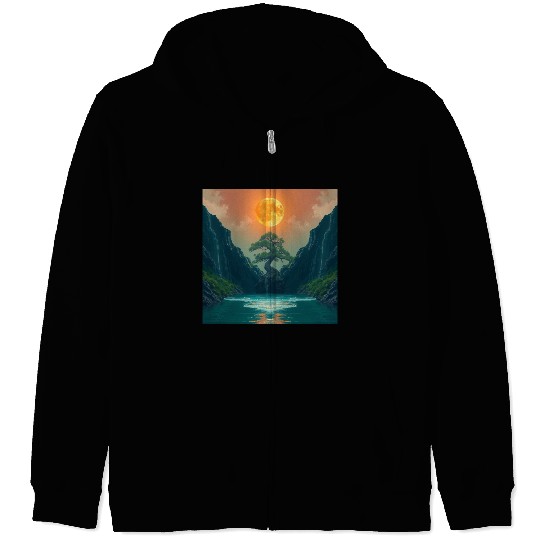 Harmonious Night 14 Zip Hoodies
