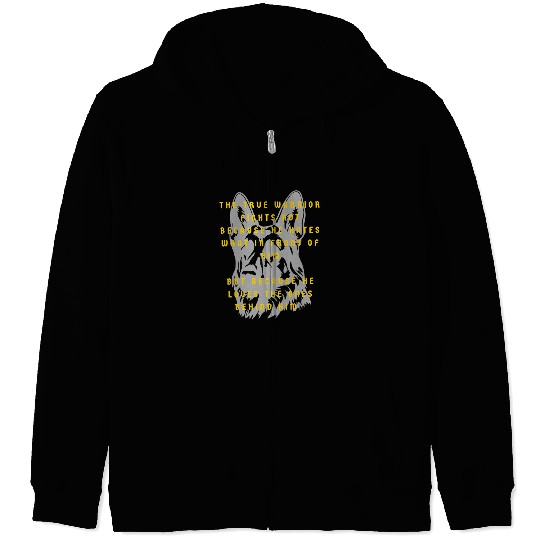 True Warrior German Shepherd , Loyal Defender Zip Hoodies