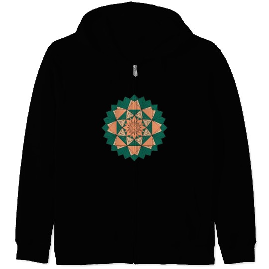 Abstract Starburst Mandala Zip Hoodies
