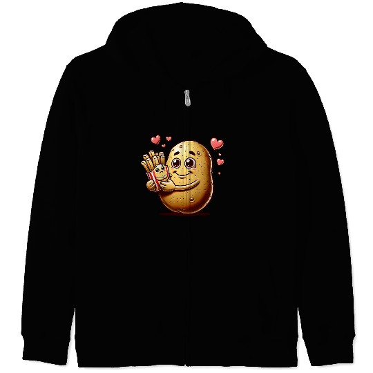 Potato Loves Fries Zip Hoodies