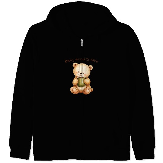 Beary Good Coffee - Cute Bear Cub & Cozy Brew Zip Hoodies
