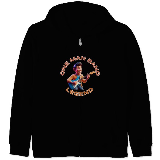 One Man Band Legend (Guitar lover) Zip Hoodies