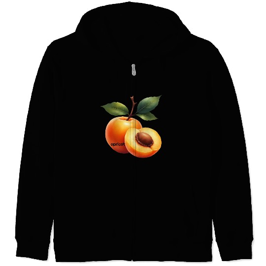 Apricot branch with green leaves Zip Hoodies