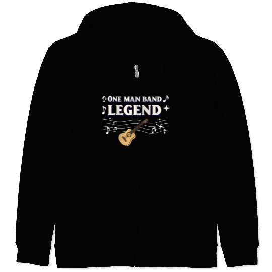 One Man Band Legend (Guitar lover) Zip Hoodies