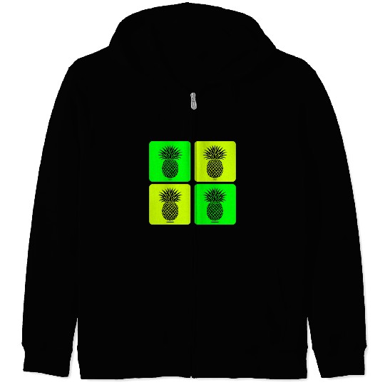 Pop Art Pineapple Zip Hoodies