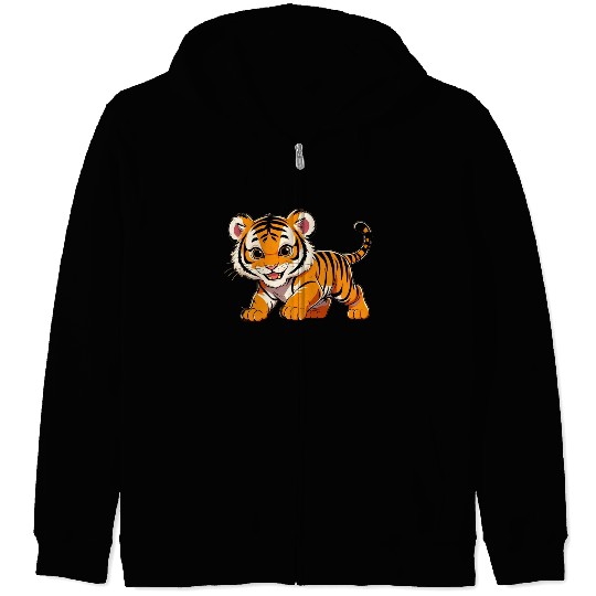 baby tiger happy to make friends Zip Hoodies