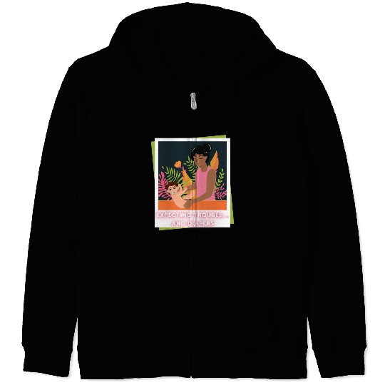 First Time Mom Vibes – Expecting Mother Zip Hoodies