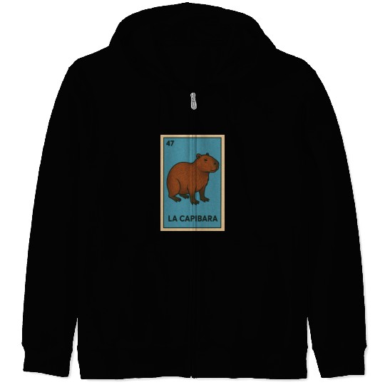 LA CAPIBARA - THE CAPYBARA - LOTERÍA CARD Zip Hoodies