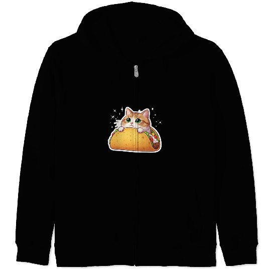 Taco Cat | Cute Kitty in a Taco | Purrfectly Tasty Zip Hoodies