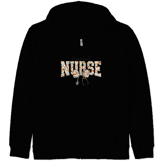 Registered Nurse Coquette Bow Floral Zip Hoodies