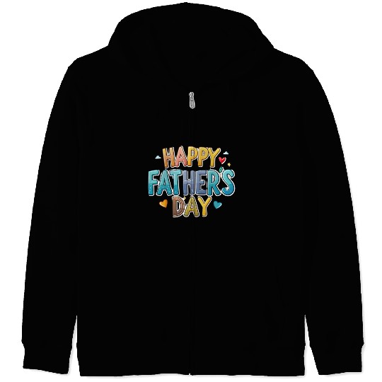 Happy father's day color letter design, 3d design Zip Hoodies
