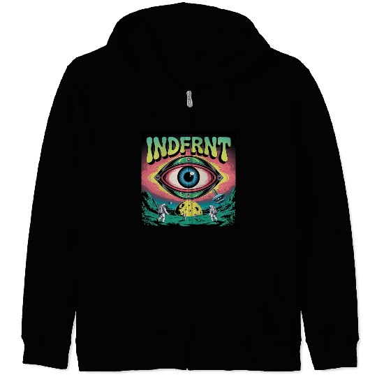 Psychedelic Space Eye – Trippy Cosmic Poster Art Zip Hoodies