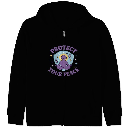 Protect Your Peace Meditation Zen Spiritual M Zip Hoodies