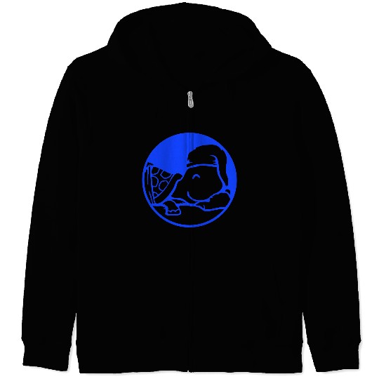 Turtle sleeps tired bed sleepyhead dreaming happy Zip Hoodies