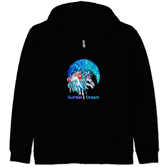 Art-Gil Horse 1 Surreal Horses from another world Zip Hoodies