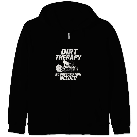 Sprint Car Racing Dirt Track Speed Oval Race Zip Hoodies