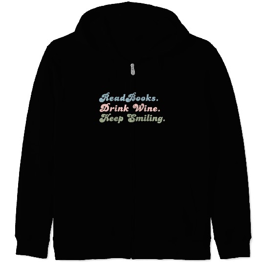 Cute Gift For Book Lover Cute Gift For Wine Lover Zip Hoodies