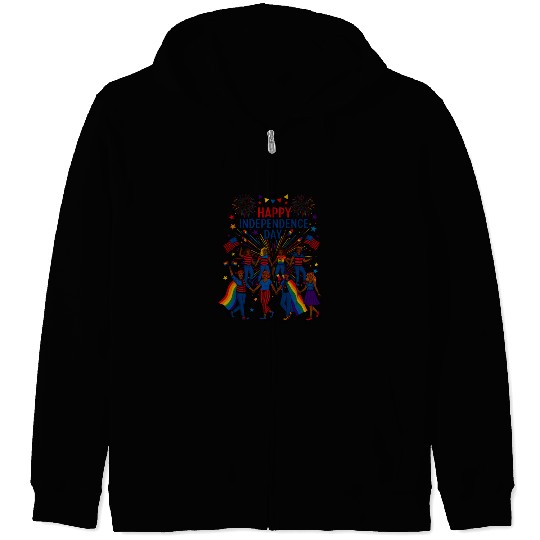 lgbt happy independence day Zip Hoodies