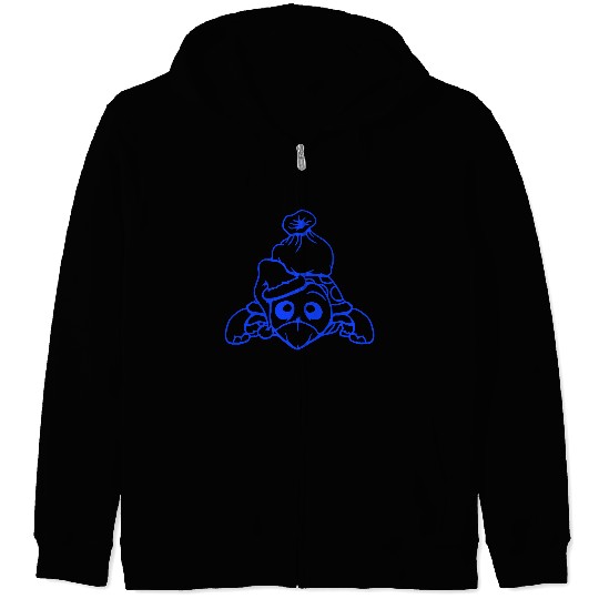 Turtle Santa hat gifts cartoon cute eyes present Zip Hoodies