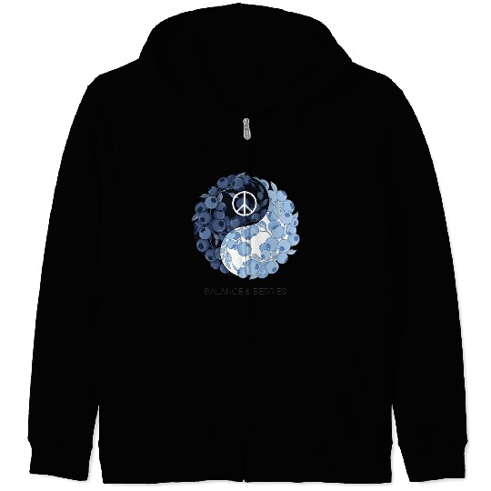 Balance & Berries – Yin Yang Blueberry Peace Desig Zip Hoodies