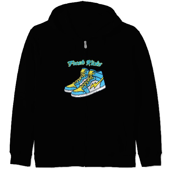 Fresh Kicks Lightning Bolt Sneakers Retro 80s Zip Hoodies