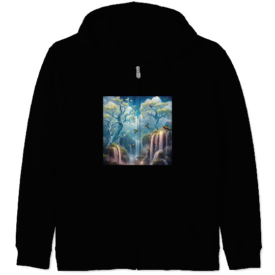 The Celestial Canopy A Dream Among the Clouds Zip Hoodies