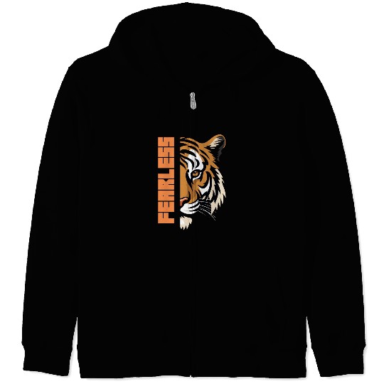 Fearless Tiger Graphic Zip Hoodies