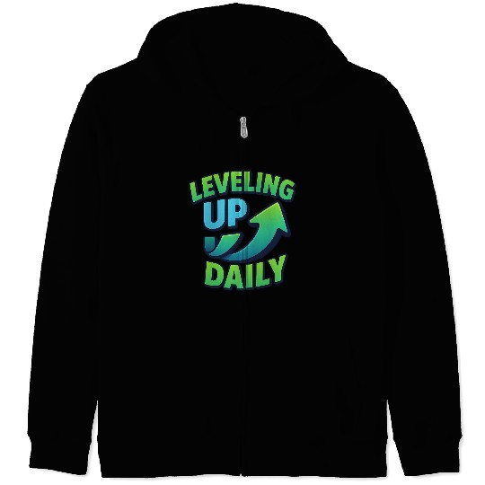 Level Up Daily – Gamer Mindset Streetwear Zip Hoodies