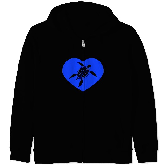 Turtle I Love Heart Symbol Logo Cute Cool Lover Zip Hoodies