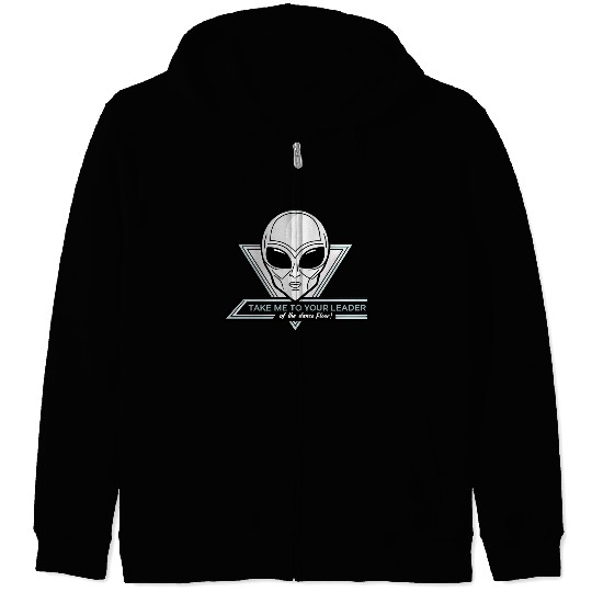 Take Me To Your Leader Alien Rave Retro 2000s Y2K Zip Hoodies