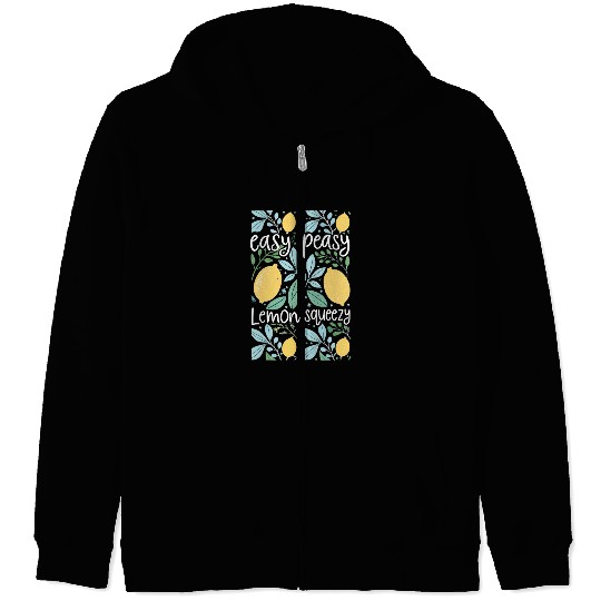 Easy Peasy Lemon Squeezy Cute Lemon Art Zip Hoodies