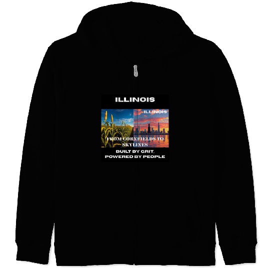 Illinois Midwest Mosaic Art Zip Hoodies