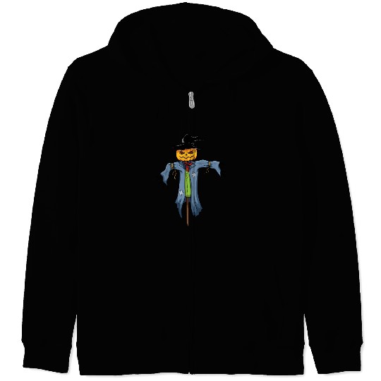 spooky scarecrow Zip Hoodies