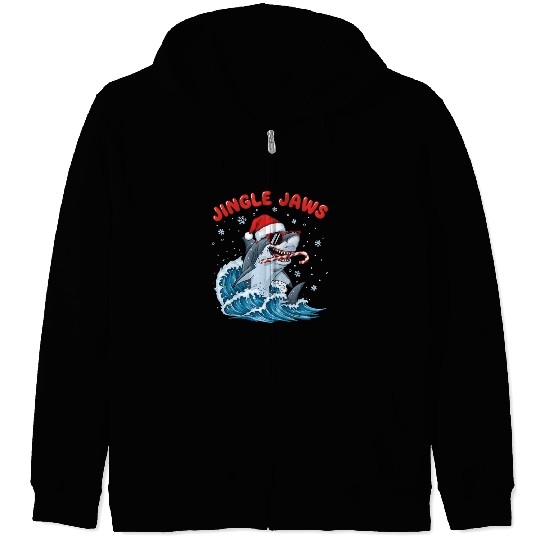 Jingle Jaws – Christmas Holiday with Bite Design Zip Hoodies
