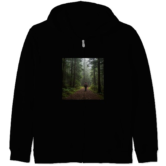 Enchanted Forest Nature Scene Zip Hoodies