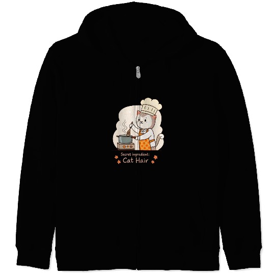 Gourmet Cat Hair Cuisine Zip Hoodies
